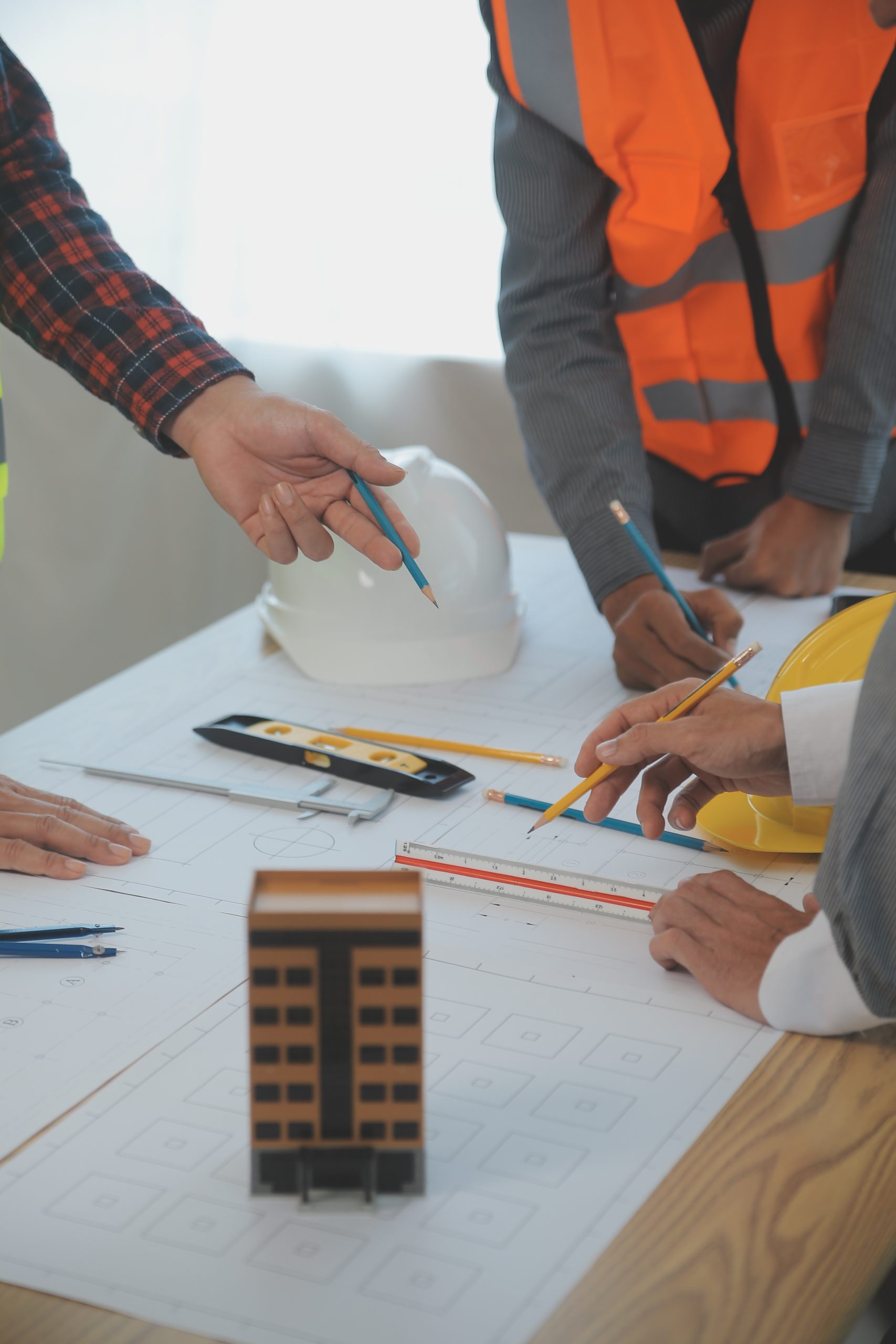 Construction and structure concept of Engineer or architect meet